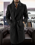 Trench sartoriale doppio petto in cotone tecnico