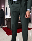 Abito Sartoriale doppio petto rever ampio in pura lana Verde