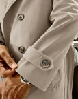 Trench sartoriale doppio petto in cotone tecnico