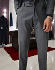 Abito sartoriale doppio petto pura lana 240 g grigio