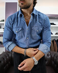 Camicia western in denim giapponese
