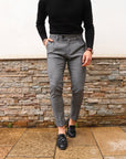 Pantalone a vita alta in tweed