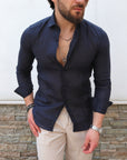 Camicia 100% lino slim