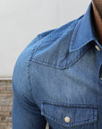 Camicia in denim modello western