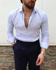 Camicia 100% lino slim