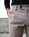 Pantalone a vita alta in tweed