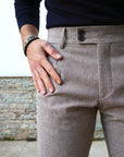 Pantalone a vita alta in tweed