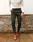 Pantalone a vita alta in tweed