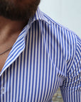 Camicia castom riga bastoncino 100% cotone