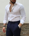 Camicia 100% lino slim