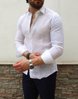 Camicia 100% lino slim