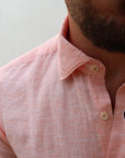 Camicia 100% PURO lino Salmone