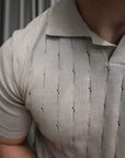 Polo in maglia traforata 100% Cotone extra fine