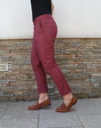 Pantalone in fresco lana mod classico bordeaux