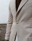 Giacca monopetto tessuto graffiato Beige