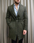 Cappotto tweed con fascia