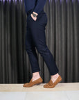 Pantalone in fresco lana Patrick & Son blu