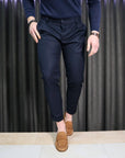 Pantalone in fresco lana Patrick & Son blu