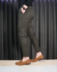 Pantalone in fresco lana Patrick & Son Verde Militare