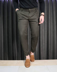 Pantalone in fresco lana Patrick & Son Verde Militare