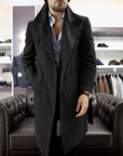 Trench sartoriale doppio petto in cotone tecnico