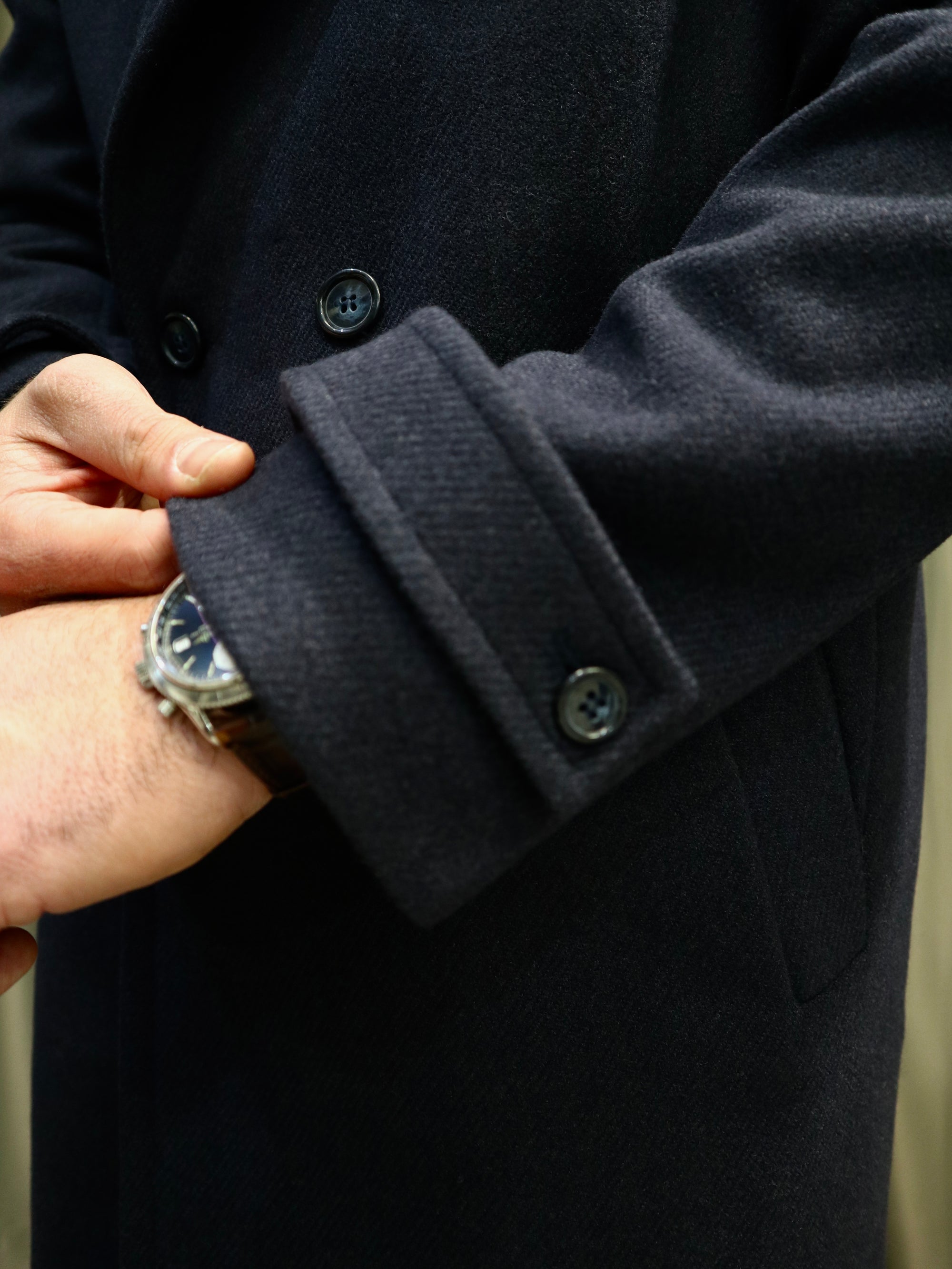 Cappotto sartoriale doppio petto tasca a filo