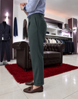 Abito Sartoriale doppio petto rever ampio in pura lana Verde