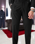 Abito Sartoriale doppio petto in pura lana nero
