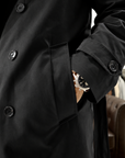 Trench sartoriale doppio petto in cotone tecnico