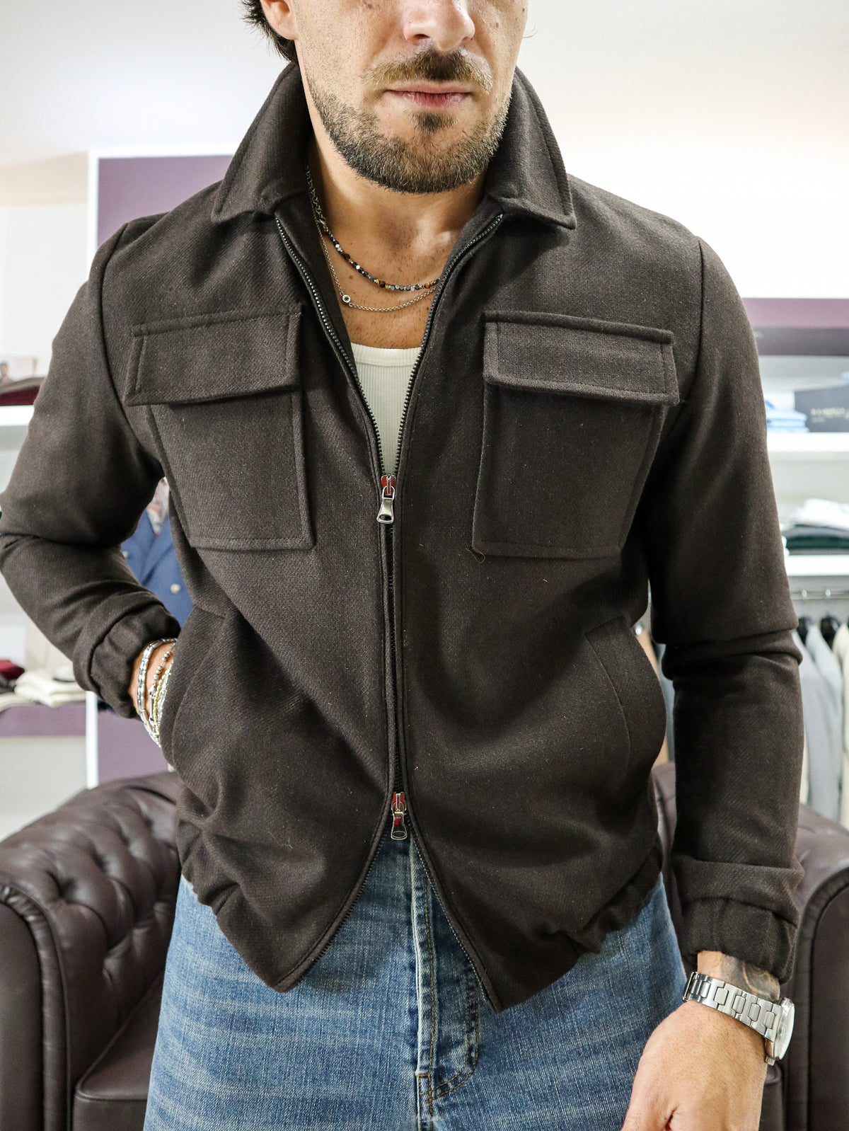 Bomber in lana