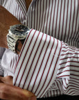 Camicia regulal in twill di cotone riga bastoncino bordo
