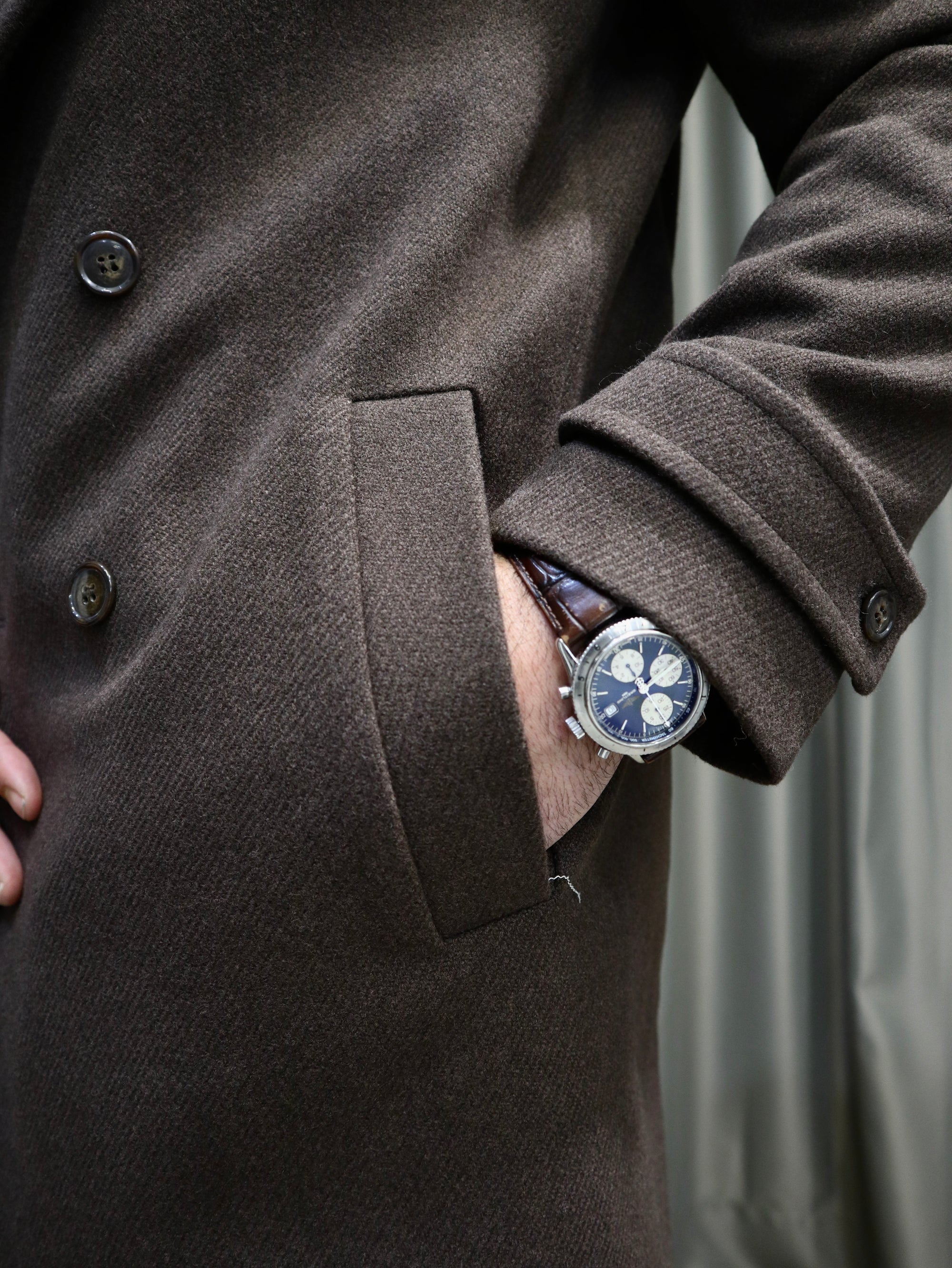 Cappotto sartoriale doppio petto tasca a filo