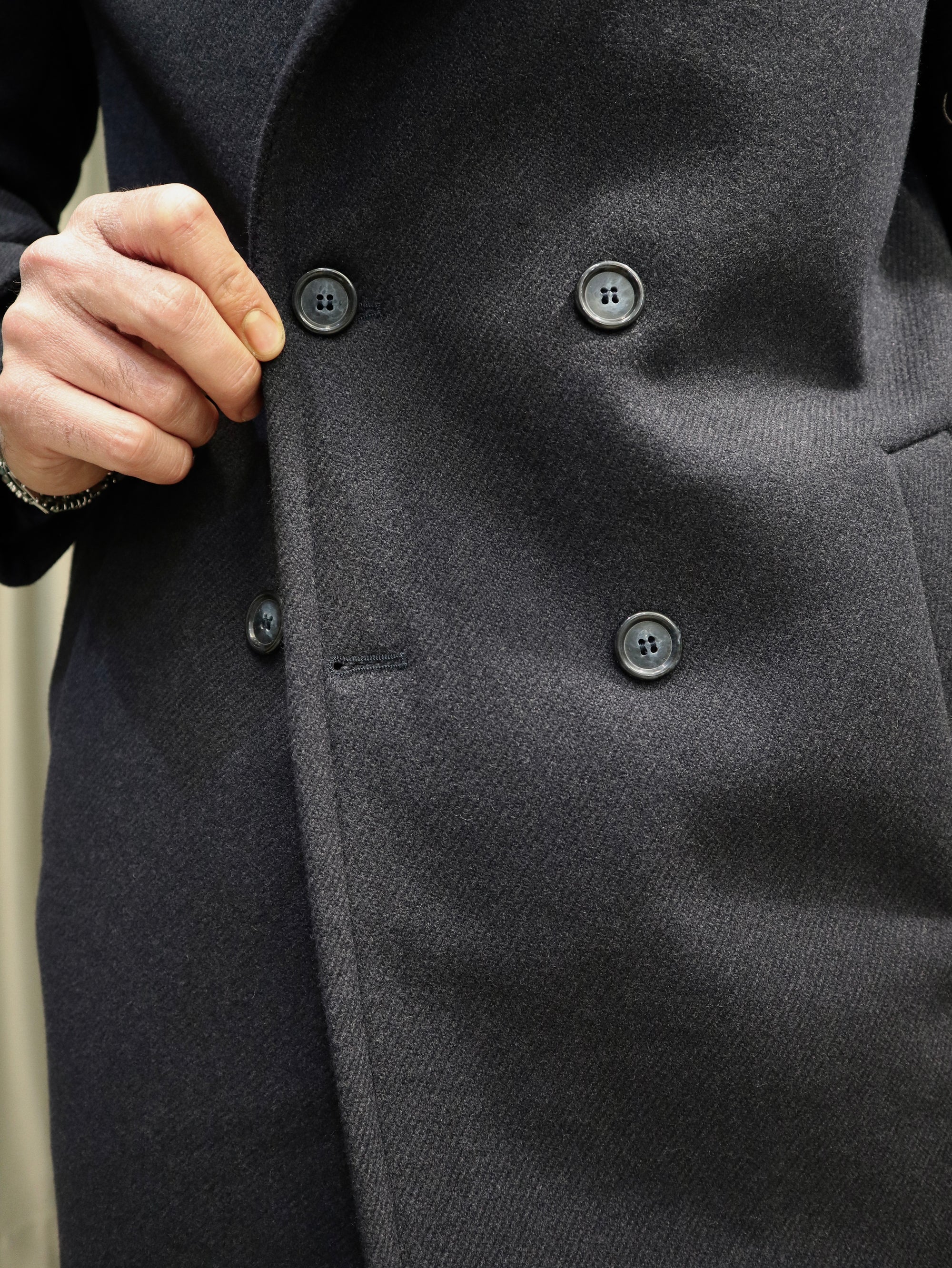 Cappotto sartoriale doppio petto tasca a filo