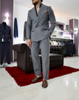 Abito sartoriale doppio petto pura lana 240 g grigio