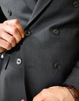 Abito doppio petto sartoriale in pura lana 240g Antracite