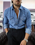 Camicia western in denim giapponese