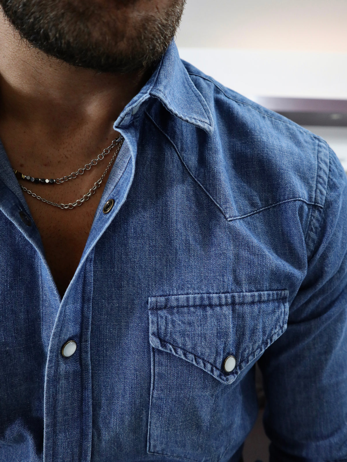 Camicia western in denim giapponese