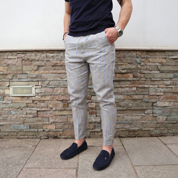 Pantalaccio 100% lino grigio RPL