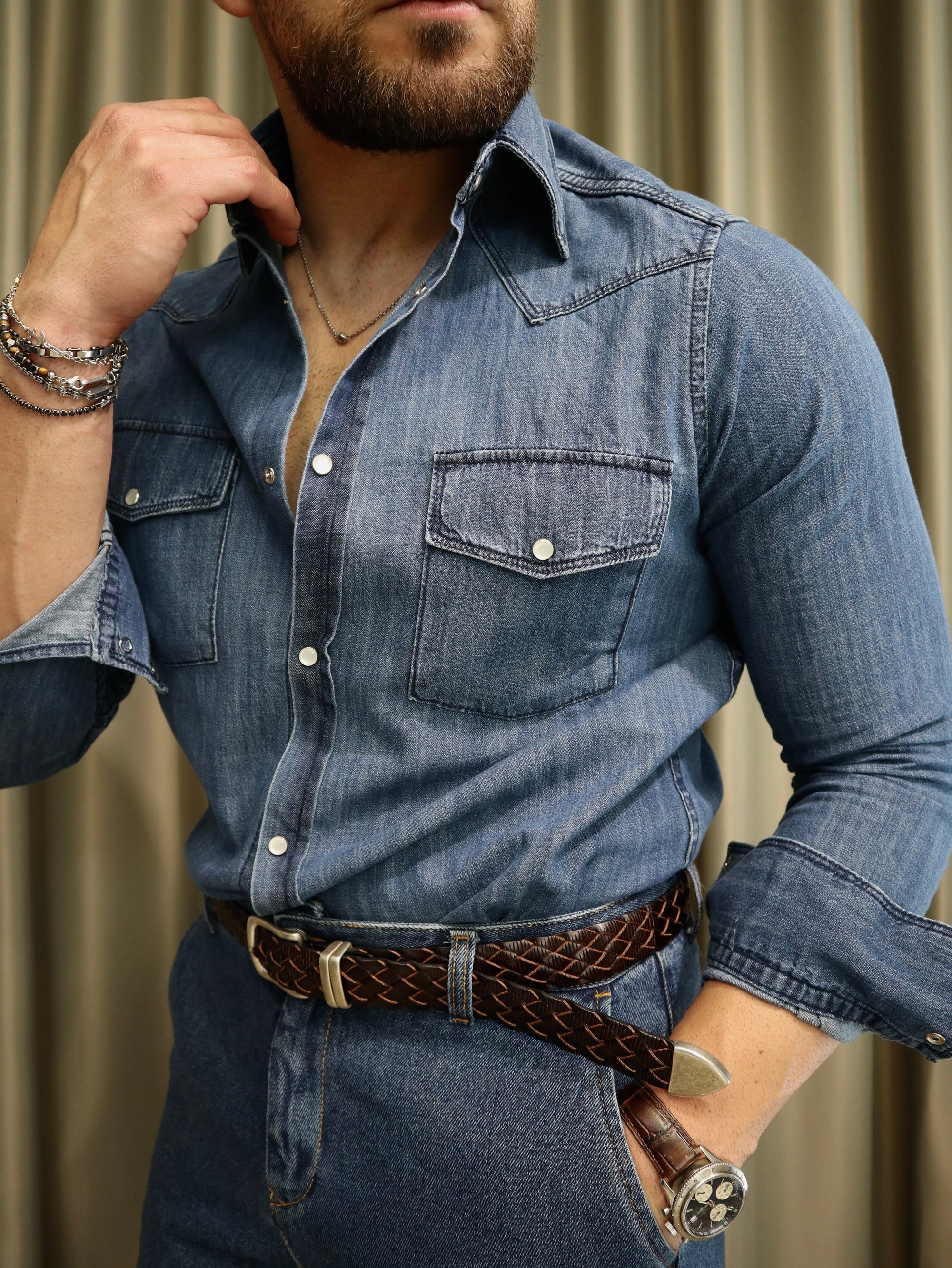 Camicia Western Denim Giapponese