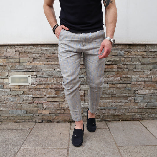 Pantalaccio 100% lino grigio RPL