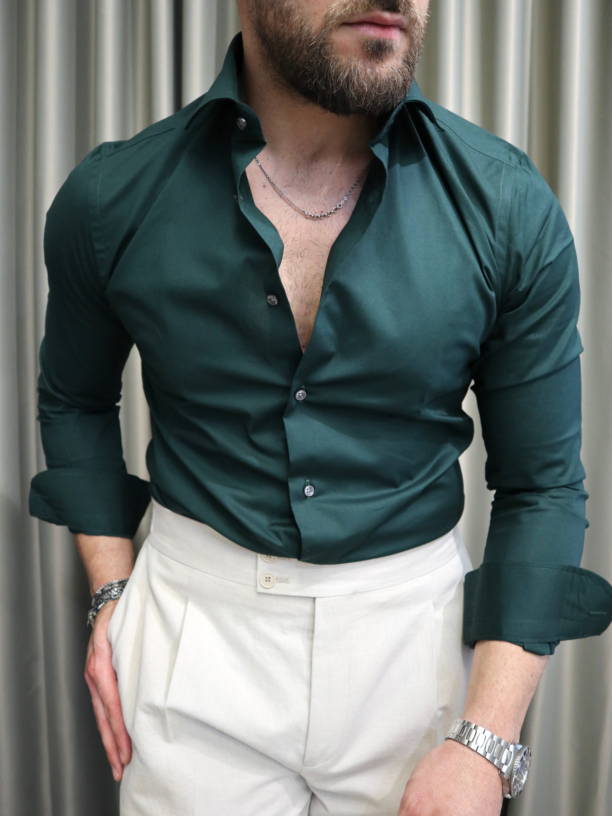 Camicia basic slim 100% puro cotone