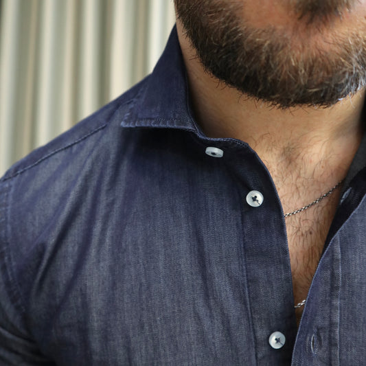 Camicia Col Deinim Scuro