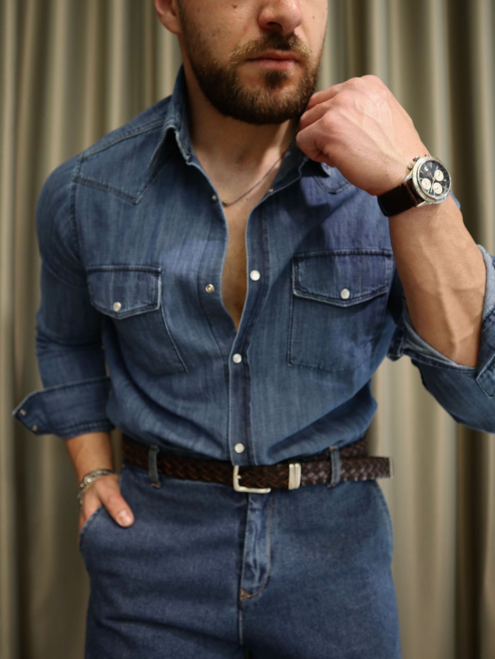 Camicia Western Denim Giapponese