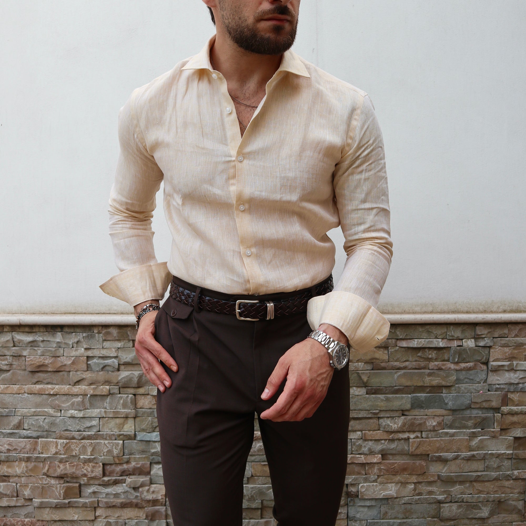 Camicia 100% PURO lino Irlandese