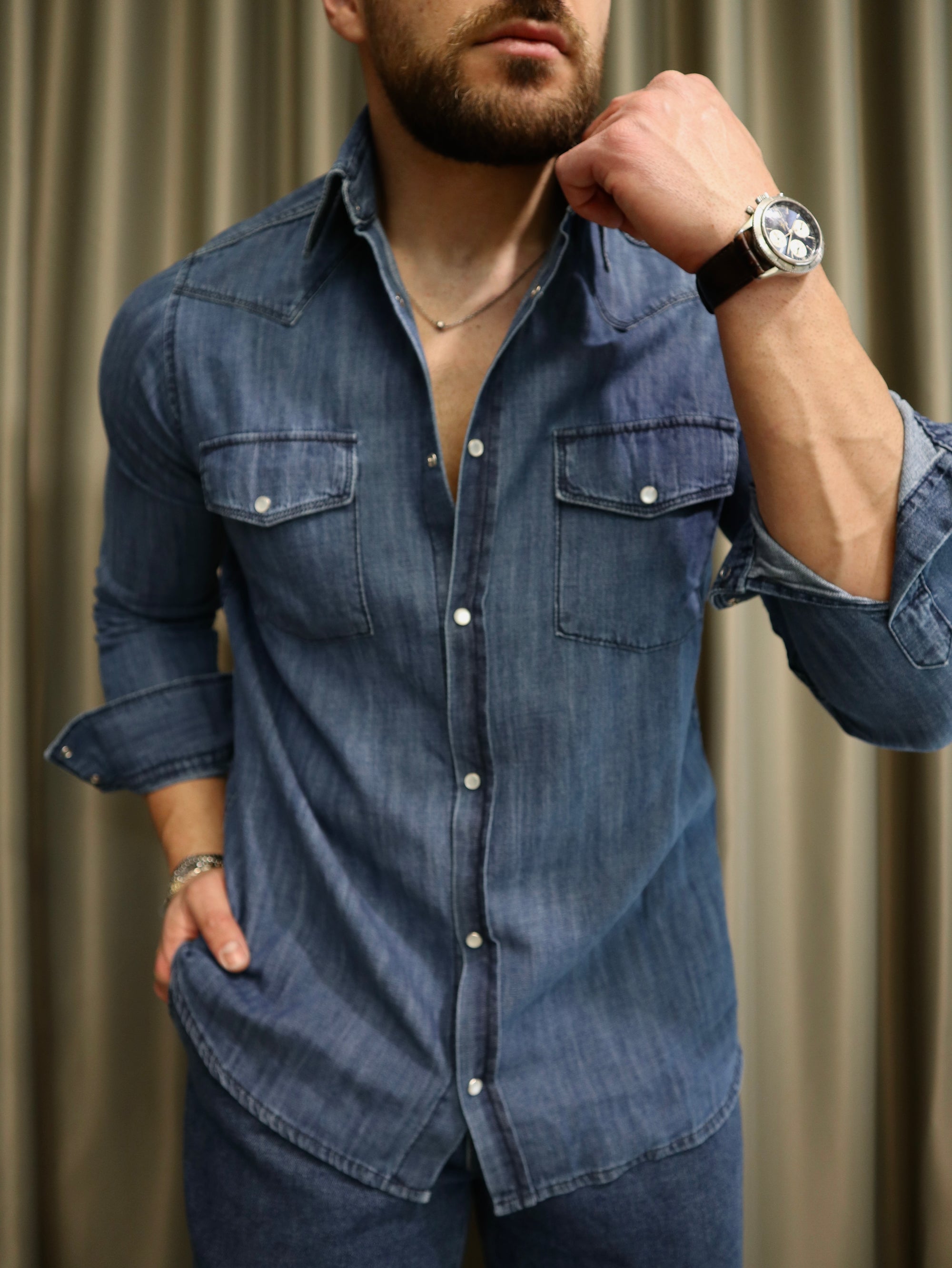 Camicia Western Denim Giapponese