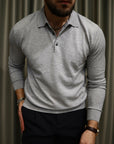 Polo in Maglia Manica lunga in misto lana