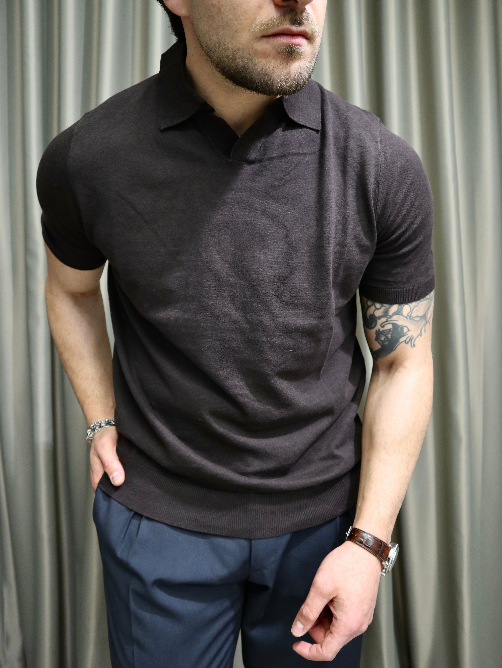 Polo In lino e cotone