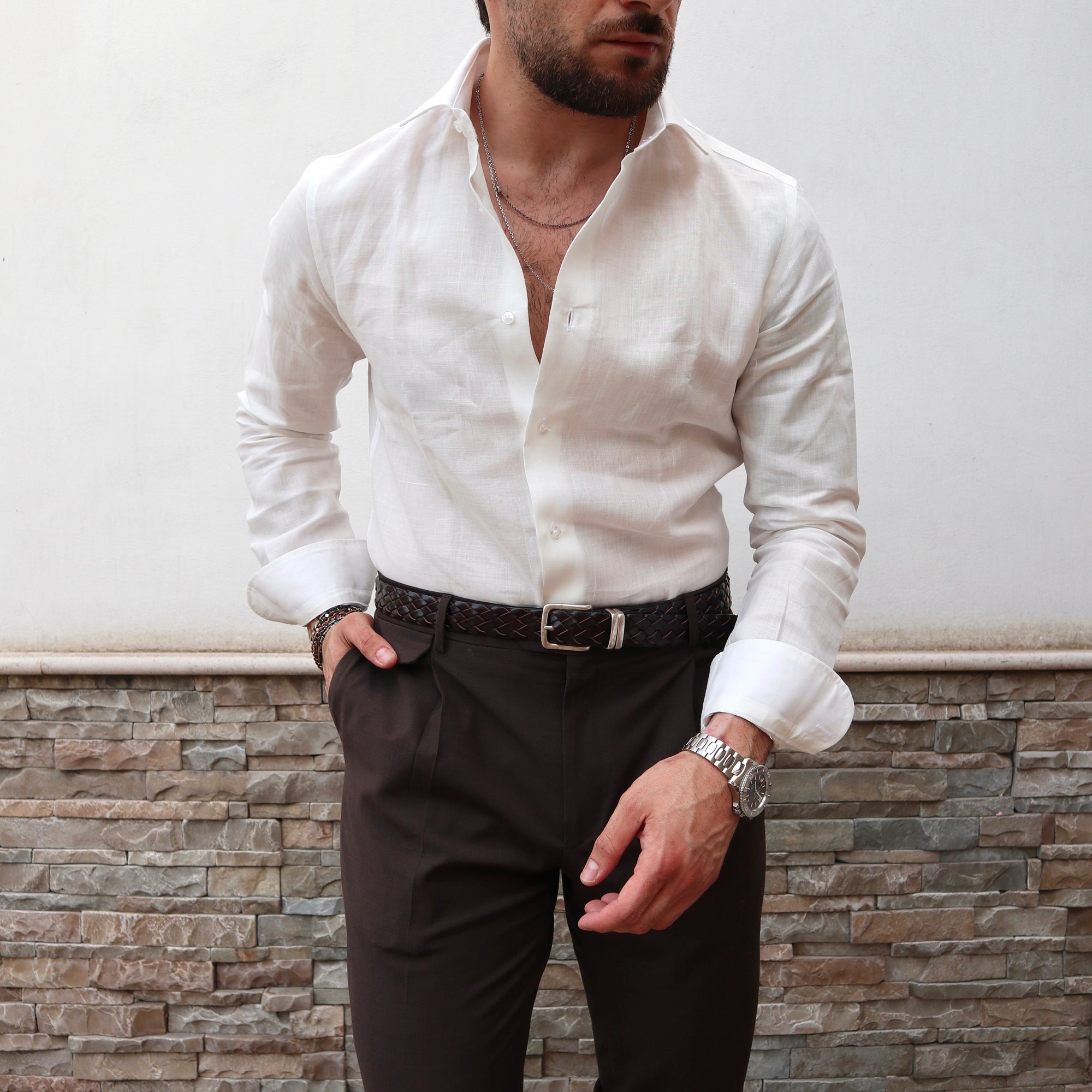 Camicia 100% PURO lino Irlandese