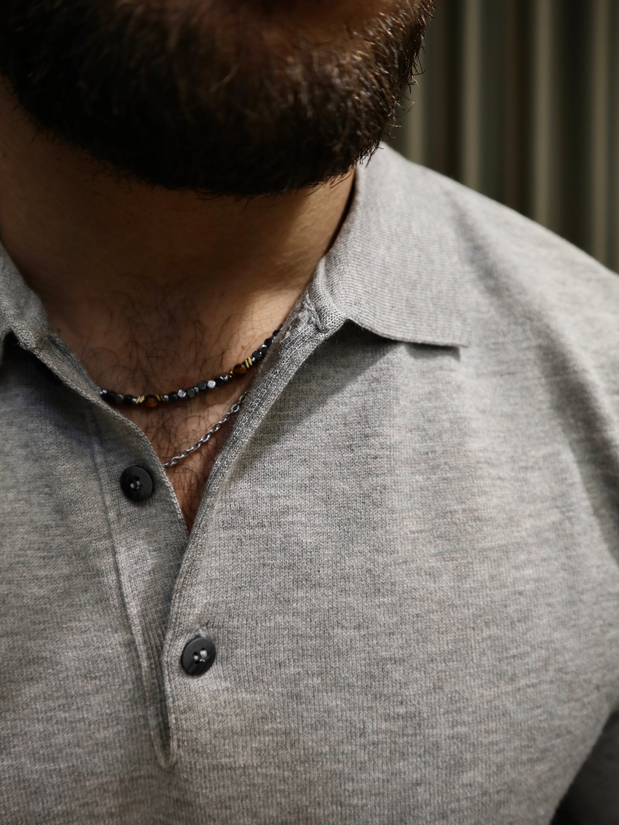 Polo in Maglia Manica lunga in misto lana