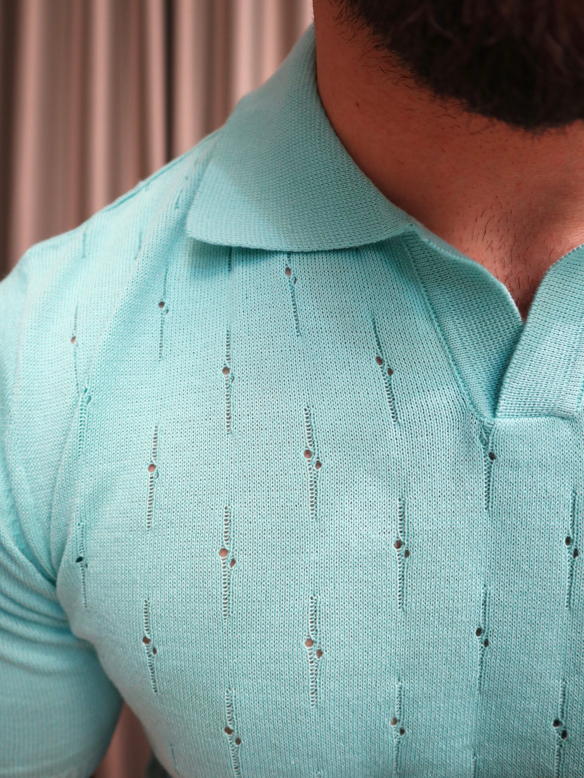 Polo in maglia traforata 100% Cotone extra fine